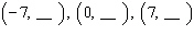 For the following equation, complete the given ordered pairs.     A)    B)    C)    D)    E)   