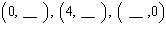 For the following equation, complete the given ordered pairs.     A)    B)    C)    D)    E)   