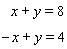 Solve the system of linear equations by graphing.   A)    B)    C)    D)    E)   