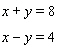 Solve the system of linear equations by graphing.   A)    B)    C)    D)    E)   
