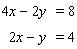 Solve the system of linear equations by graphing.   A)    B)    C)    D)   