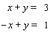 Solve the system of linear equations by elimination.   A)    B)    C)    D) The lines are parallel.   E) The lines coincide.