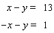 Solve the system of linear equations by elimination.   If the system is dependent or inconsistent , indicate this.