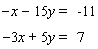 Solve the system by eliminating the   variable.   If the system is dependent or inconsistent , indicate this.