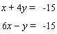 Solve the system of linear equations by the elimination method.   If the system is dependent or inconsistent , indicate this.