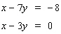 Solve the system by solving one of the equations for   or   and then use the substitution method.   If the lines coincide, answer dependent . If the lines are parallel, answer no solution . A)    B)    C)    D) dependent E) no solution
