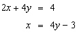 Solve the system using the substitution method.   If the lines coincide, answer dependent . If the lines are parallel, answer no solution . A)    B)    C)    D) dependent E) no solution