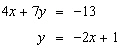 Solve the system using the substitution method.   If the lines coincide, answer dependent . If the lines are parallel, answer no solution . A)    B)    C)    D) dependent E) no solution