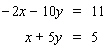 Solve the system by solving one of the equations for   or   and then use the substitution method.   If the system is dependent or inconsistent , or if there is no solution , indicate this.