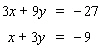 Solve the system by solving one of the equations for x or y and then use the substitution method.   If the system is dependent or inconsistent , or if there is no solution , indicate this.