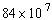 The number   is not in scientific notation because 84 is larger than 10. Write   in scientific notation.  
