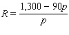 A store selling small portable radios knows from past experience that the number of radios it can sell each week,   is related to the price per radio,   by the equation   . Write an expression for the weekly revenue that involves only the variables   and   . A)    B)    C)    D)    E)   