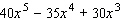 Divide the polynomial by   .  