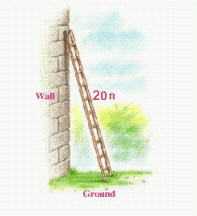 A 20-foot ladder is placed so that it reaches to a point on the wall that is 4 higher than the distance from the base of the wall to the base of the ladder. How high does the ladder reach?   A) 19 feet B) 17 feet C) 12 feet D) 14 feet E) 16 feet