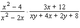 The following problem involves some factoring by grouping. Remember, before you can divide out factors common to the numerator and denominator of a product, you must factor completely.   A)    B)    C)    D)    E)   