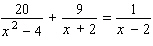 Solve the following equation. Be sure to check each answer in the original equation if you multiply both sides by an expression that contains the variable.   x = __________