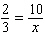 Solve the following proportion.   x = __________