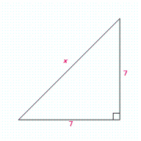 Find x in the right triangle.  