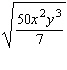 Put the radical expression into simplified form. Assume all variables represent positive numbers.   A)    B)    C)    D)    E)   