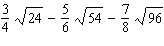 Simplify each term, if necessary, and use the distributive property to combine terms, if possible.   A)    B)    C)    D)    E)   