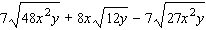 All variables in the problem below represent positive real numbers. Simplify each term, and combine, if possible.   A)    B)    C)    D)    E)   