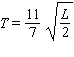 The number of seconds T it takes the pendulum of a grandfather clock to swing through one complete cycle is given by the formula below.   L is the length, in feet, of the pendulum. Find how long the pendulum must be for one complete cycle to take 4 seconds by substituting 4 for T in the formula and then solving for L . Round the answer to the nearest tenth, if necessary.   __________ feet