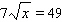 Solve the equation by applying the squaring property of equality. Be sure to check all solutions in the original equation.   x = __________