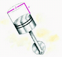 The displacement, in cubic inches, of a car engine is given by the formula   where   is the stroke and   is the bore, as shown here, and   is the number of cylinders.   Calculate the bore for the car with six cylinders,   inches of stroke, and   cubic inches of displacement. Use   to approximate   A)    B)    C)    D)    E)   