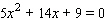 Solve the equation by using the quadratic formula.  