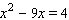 Solve the equation by using the quadratic formula.  