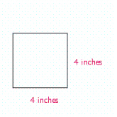 Find the perimeter of the figure.   A)  20 inches B)  8 square inches C)  16 inches D)  8 inches E)  12 inches