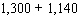 A man with $1,300 in a savings account makes a withdrawal of $1,140. Write an expression using subtraction that describes this situation. A)    B)    C)    D)    E)   