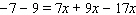 Simplify both sides as much as possible, and then solve.     __________