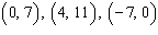 For the following equation, complete the given ordered pairs.     A)    B)    C)    D)    E)   