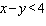 In the graph below, name the linear inequality in two variables that is represented by the shaded region.   A)    B)    C)    D)    E)   