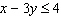 In the graph below, name the linear inequality in two variables that is represented by the shaded region.   A)    B)    C)    D)    E)   