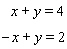 Solve the system of linear equations by graphing.   A)    B)    C)    D)    E)   