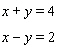 Solve the system of linear equations by graphing.   A)    B)    C)    D)    E)   