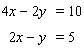 Solve the system of linear equations by graphing.   A)    B)    C)    D)   