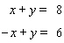 Solve the system of linear equations by elimination.   A)    B)    C)    D)  The lines are parallel.   E)  The lines coincide.