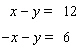 Solve the system of linear equations by elimination.   A)    B)    C)    D)  The lines are parallel.   E)  The lines coincide.