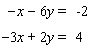 Solve the system by eliminating the   variable.   A)    B)    C)    D)  The lines are parallel.   E)  The lines coincide.