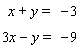 Solve the system of linear equations by elimination.   If the system is dependent or inconsistent , indicate this.