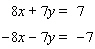 Solve the system of linear equations by elimination.   If the system is dependent or inconsistent , indicate this.