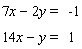Solve the system by eliminating the   variable.   If the system is dependent or inconsistent , indicate this.