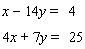 Solve the system of linear equations by the elimination method.   If the system is dependent or inconsistent , indicate this.