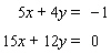 Solve the system of linear equations by the elimination method.   If the system is dependent or inconsistent , indicate this.