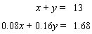 Multiply both sides of the bottom equation by 100 and then solve by the elimination method.   If the system is dependent or inconsistent , indicate this.