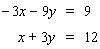 Solve the system by solving one of the equations for   or   and then use the substitution method.   If the lines coincide, answer dependent . If the lines are parallel, answer no solution . A)    B)    C)    D)  dependent E)  no solution