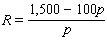 A store selling small portable radios knows from past experience that the number of radios it can sell each week,   , is related to the price per radio,   , by the equation   . Write an expression for the weekly revenue that involves only the variables   and   . A)    B)    C)    D)    E)   